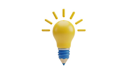 Idea light bulb made of pencil tip on transparent background