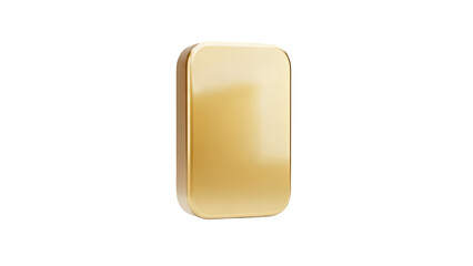 Shiny gold bar with rounded corners on a neutral background on transparent background