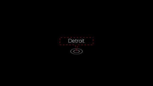 detroit location pin animation with dashed outline and ripple wave.