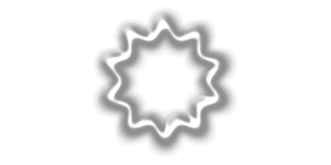 White wavy star shape with soft shadow on a plain background, a graphic element or abstract design.