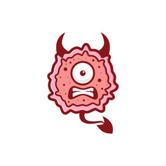 cancer cell cartoon character mascot