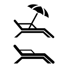 beach chairs icon vector design template modern