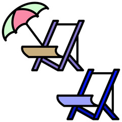 beach chairs icon vector design template modern