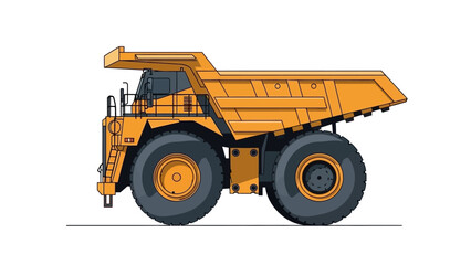 Fototapeta premium Heavy-duty industrial mining dump truck, a powerful vehicle for large-scale earthmoving operations