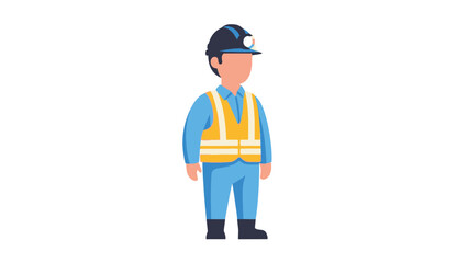 Illustration of a construction worker with safety helmet and vest