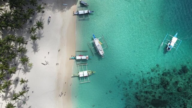 The aerial view of Seven Commandos Beach in the Philippines
