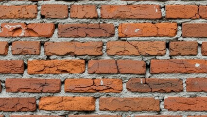 Obraz premium Rustic weathered red brick wall texture background pattern.