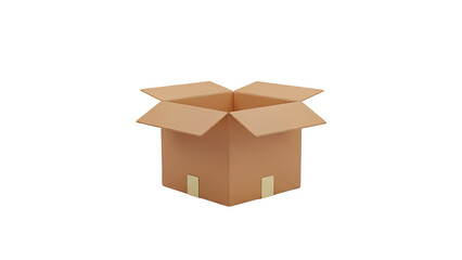 Open cardboard box on transparent background
