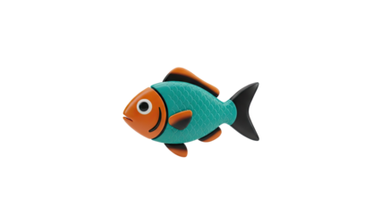 Cartoon fish illustration on transparent background