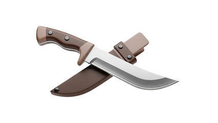 Hunting Knife with Sheath on transparent background