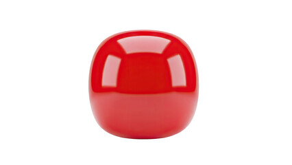 Red glossy pill capsule on transparent background