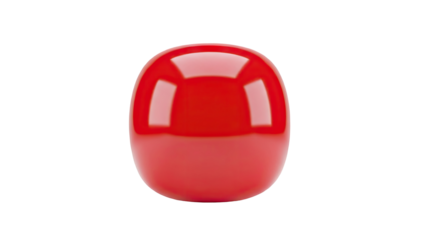 Red glossy pill capsule on transparent background