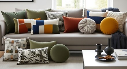 sofa and pillows