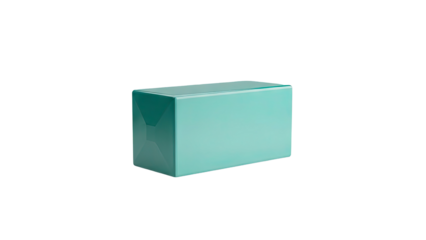 3D Turquoise Rectangular Box on transparent background