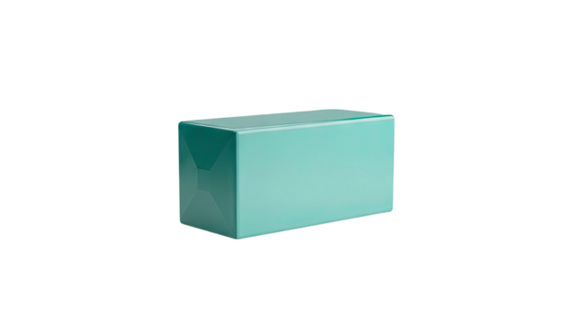 3D Turquoise Rectangular Box on transparent background - Powered by Adobe