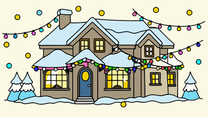 Obraz premium Cozy winter home with christmas decorations