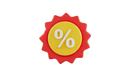 Percentage Discount Tag Icon on transparent background