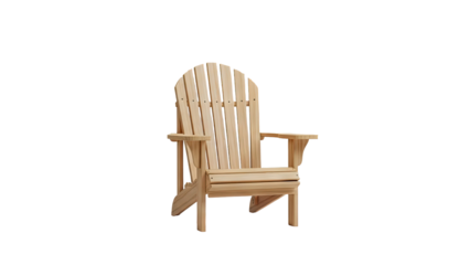 Wooden Adirondack Chair on transparent background