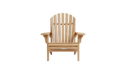 Wooden Adirondack Chair on transparent background