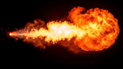 Explosion with orange and yellow fire.