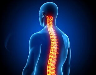 3D anatomical illustration of the human spine (1)