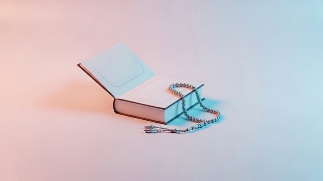 Open Book and Prayer Beads Spirituality and Religion Scene - Powered by Adobe