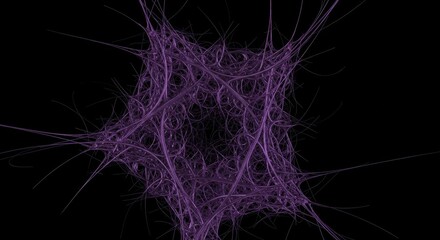 Entangled purple structure radiating from a dark center creating complex patterns