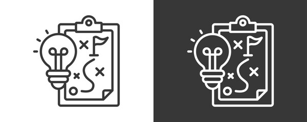 Strategy Icon Set Vector Collection Isolated In Black And White