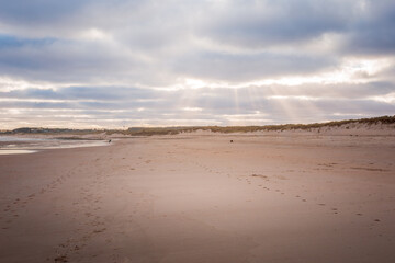 Obraz premium Boxing Day Walk on Druridge Bay, Northumberland, December 2025. 