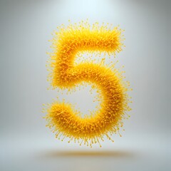 yellow 3d number five