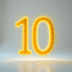 yellow 3d number ten