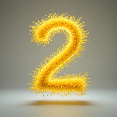 yellow 3d number two