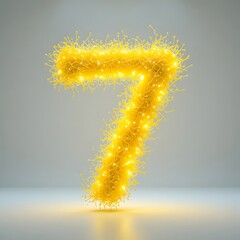 yellow 3d number seven