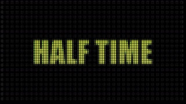 Half Time Match Break Title Animation Used in Football and Sports Broadcasts