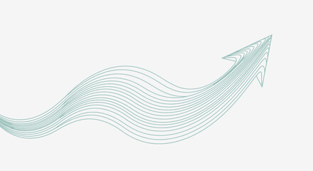 Abstract flowing arrow design with smooth gradient lines for modern visual effects