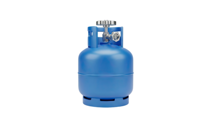 Blue gas cylinder transparent background