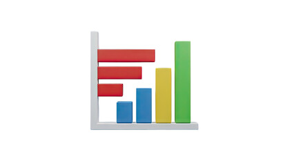 Colorful bar chart graphic with transparent background