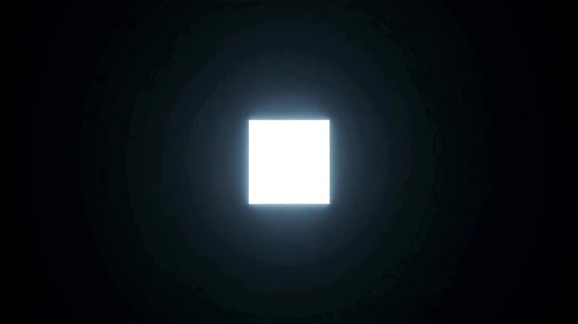 Illumination's Core: A radiant square of pure light emerges from the enveloping darkness, symbolizing clarity, insight, and the essence of illumination.