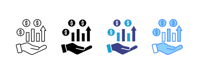 Increase icon set multiple style collection