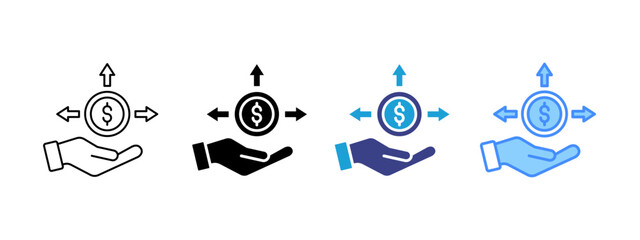 Expense icon set multiple style collection