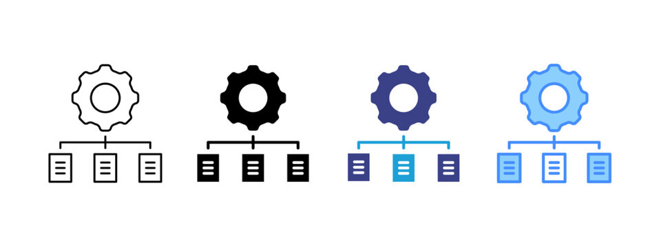 Workflow icon set multiple style collection