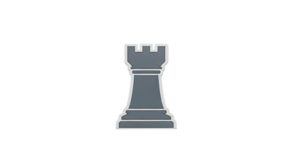 3D Chess Rook Icon on transparent background