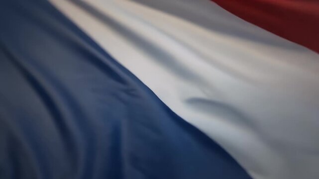 French Flag Waving in the Wind.