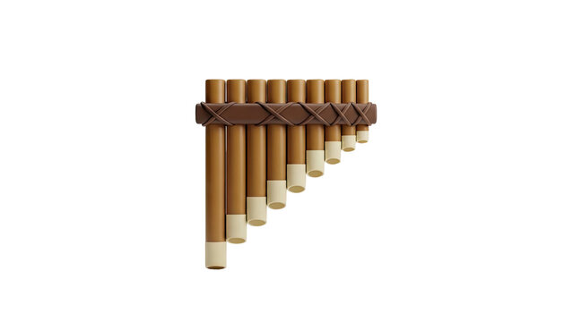 Pan flute musical instrument transparent background