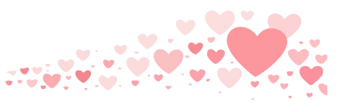Soft Pink Heart Stream Border for Minimalist Valentine Design - Powered by Adobe