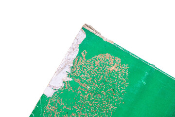 green torn paper with empty space transparent