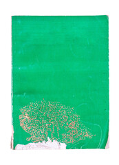 old empty green book isolated on white