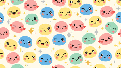 Fototapeta premium Seamless easter pattern with cartoon eggs and baby animal characters like bears and owls in a vector illustration set for children