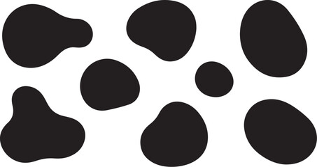 Fototapeta premium Black abstract splotches form a simple and clean cow print pattern