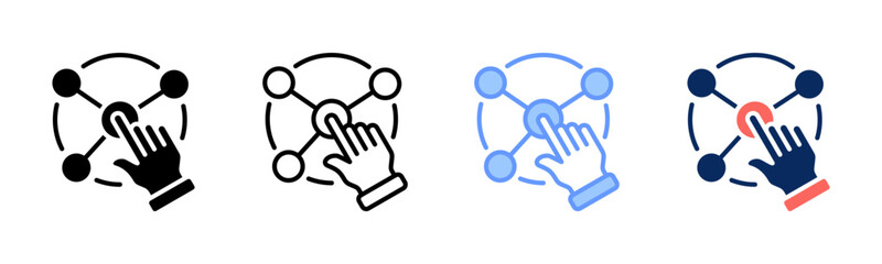 Experience Touchpoint icon set multiple style collection